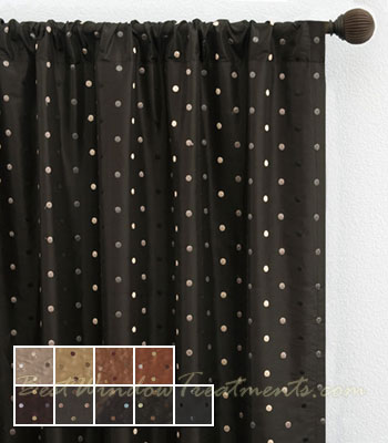 Aztec Black Silk Curtain Panel