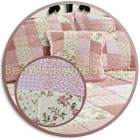 English Flower Valance, Throw and Quilted Pillow