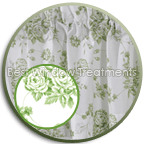 Sage Rose Valance, Curtain Panels, Throw and Quilted Pillow