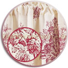 Pierre Burgundy with 2 Valances, Throw and Coordinating Pillows