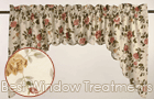 Vivid Rose Scalloped Swag Curtains