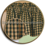 Large Gingham Check (Hunter Green)  Swag Curtains, Valance, Tier Curtains