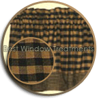 Gingham and Mini-Check (Black) 5 pt. Valance, Straight Valance and Linens