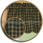 Picnic Plaid (Hunter Green) Swag Curtains, Valance, Tier Curtains