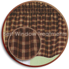 Picnic Plaid (Burgundy) Swag Curtains, Valance and Tier Curtains