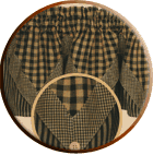 Gingham and Mini-Check (Hunter Green) Tab-top Curtains, Tiers, 3 Valances