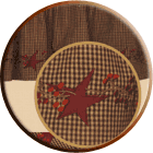Stars 'n Berries (Burgundy) Tier Curtains, Valance
