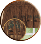 Tree of Life (Burgundy) Tier Curtains, Valance, Lampshade and Table Linens