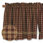 Burgundy Picnic Plaid Tier Curtains