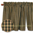 Big-Check Tier Curtains in Hunter Green