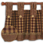 Burgundy Twin Tab Top and Buttons Valance