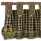 Hunter Green Twin Tab Top Tier Curtains