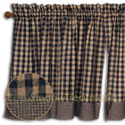 Cadet Navy Check and Mini-Check Tier Curtains