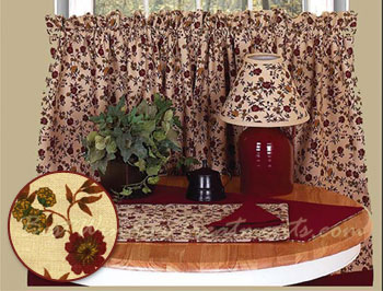 Carriage Floral Tier Curtains