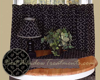 Midnight Garden Tier Curtains