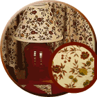 Carriage Floral Tier Curtains, Valance, Table Linens and Lampshade