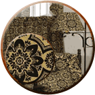 Ecru Jacquard Fishtail Swag, Tier Curtains, Swag Curtains, Valance