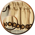 Stitched Pennies Valance, Lampshade and Table Linens