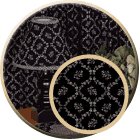 Midnight Garden Tier Curtains, Valance, Table Linens and Lampshade