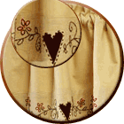 Hearts and Flowers Valance, Lampshade and Table Runner