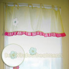 In Bloom Voile Curtain Panels with Yellow Plaid Valance