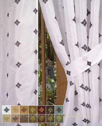 Truzzi White Black Curtain Panel