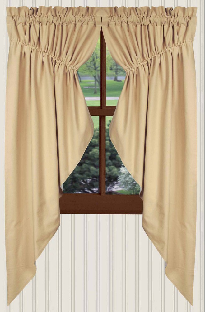 Farm House Solid Prairie Curtains in Nutmeg