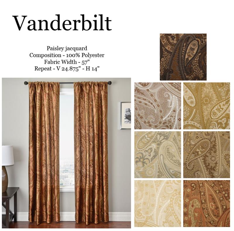 Vanderbilt Paisley Jacquard Curtains