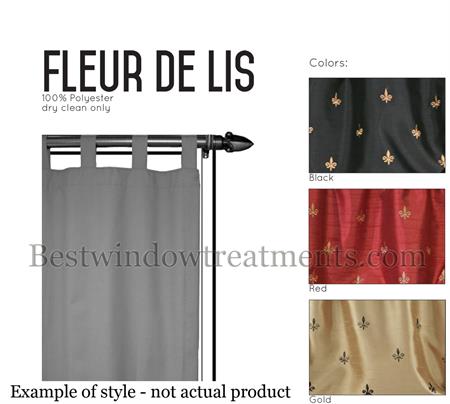 Custom Tab Top Fleur de Lis Curtain Panel - Lined | www ...